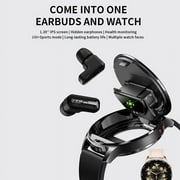 Rainbuvvy T97 Smart Watch 1.39 Inch Built-in Portable Headphones, 100+ Sports Modes, with Answer/Make Calls, Sports Watch, for iOS/Android Phone (Gold Leather Strap)