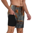 thumbnail image 2 of Fotbe White Horse Autumn Birch Men’s Swim Trunks Quick Dry Swim Shorts Board Shorts with Mesh Lining-Small, 2 of 9