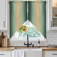 thumbnail image 2 of Forest Green Yellow Gradient Swag Valances for Windows 2 Pack Minimalist Ombre Modern Art Swag Kitchen Curtains 45 Inches Long Rod Pocket Short Window Treatment for Kitchen Bathroom 36"x45", 2 of 9