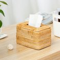 thumbnail image 3 of Rattan Handmade Tissue Box Drawer Case Vine Roll Holder Toilet Paper Cover Dispenser Table Storage Box for Barthroom Home Hotel Office Supplies, 3 of 9