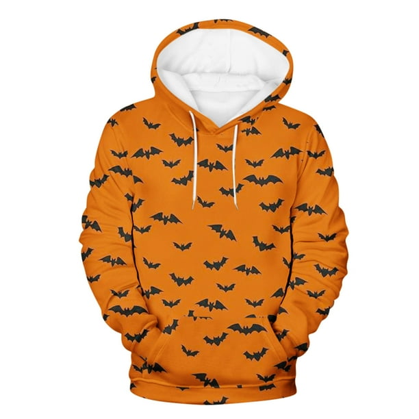 Moda de Halloween Hombres Impreso Casual Blusa de manga larga Sudaderas con capucha Tops Pompotops oipoqjl39005
