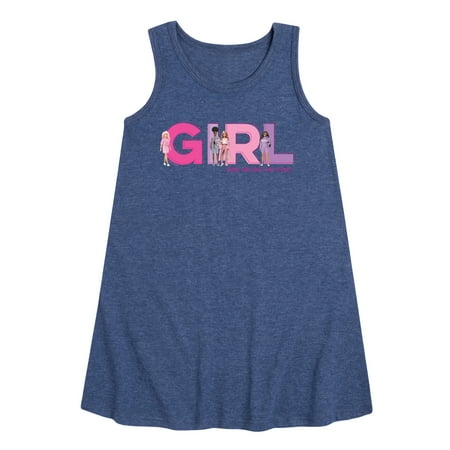 

Barbie - Girl Strong Kind Brave Bold and Fearless - Toddler and Youth Girls A-line Dress
