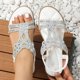 thumbnail image 2 of WILLBEST Sandalias De Playa Para Mujer, Estilo Bohemio, Con Diamantes De Imitación, Informales, Con Flores Y Cuñas, 2 of 7