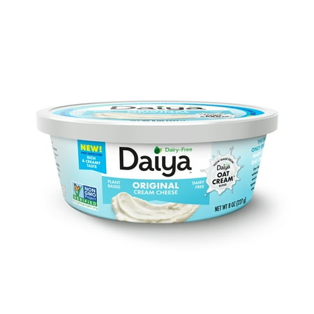 Daiya Dairy Free Original Cream Cheese, Vegan, Refrigerated Rounds Tub, 8 oz