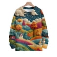 thumbnail image 2 of WTOBBY Women's Christmas Print Knit Sweater, Long Sleeve Crewneck Pullover with Cute Design, Festive Holiday Top for Fall, Soft Yarn Casual Blouse,Orange XL, 2 of 6
