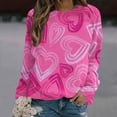 thumbnail image 1 of Qertyioot Sweat-shirt Valentine for Femmes, Mode Femme Manches Longues Col Rond Impression Blouse en Vrac Tops, 1 of 4