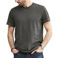 thumbnail image 1 of Besolor Summer Shirts for Men Round Neck Short Sleeve Basic Tops Casual Solid Color Sport Blouse Tees, 1 of 5