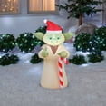 thumbnail image 2 of Gemmy 37213 Christmas Airblown Star Wars Yoda With Candycane Inflatable, Fabric, 24-1/4" x 10-13/16", 2 of 2
