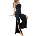 thumbnail image 2 of Taylonsss Womens Sleeveless Jumpsuit Pajamas Round Neck Tank Top Long Pants Solid Color Comfortable Sleepwear, 2 of 4