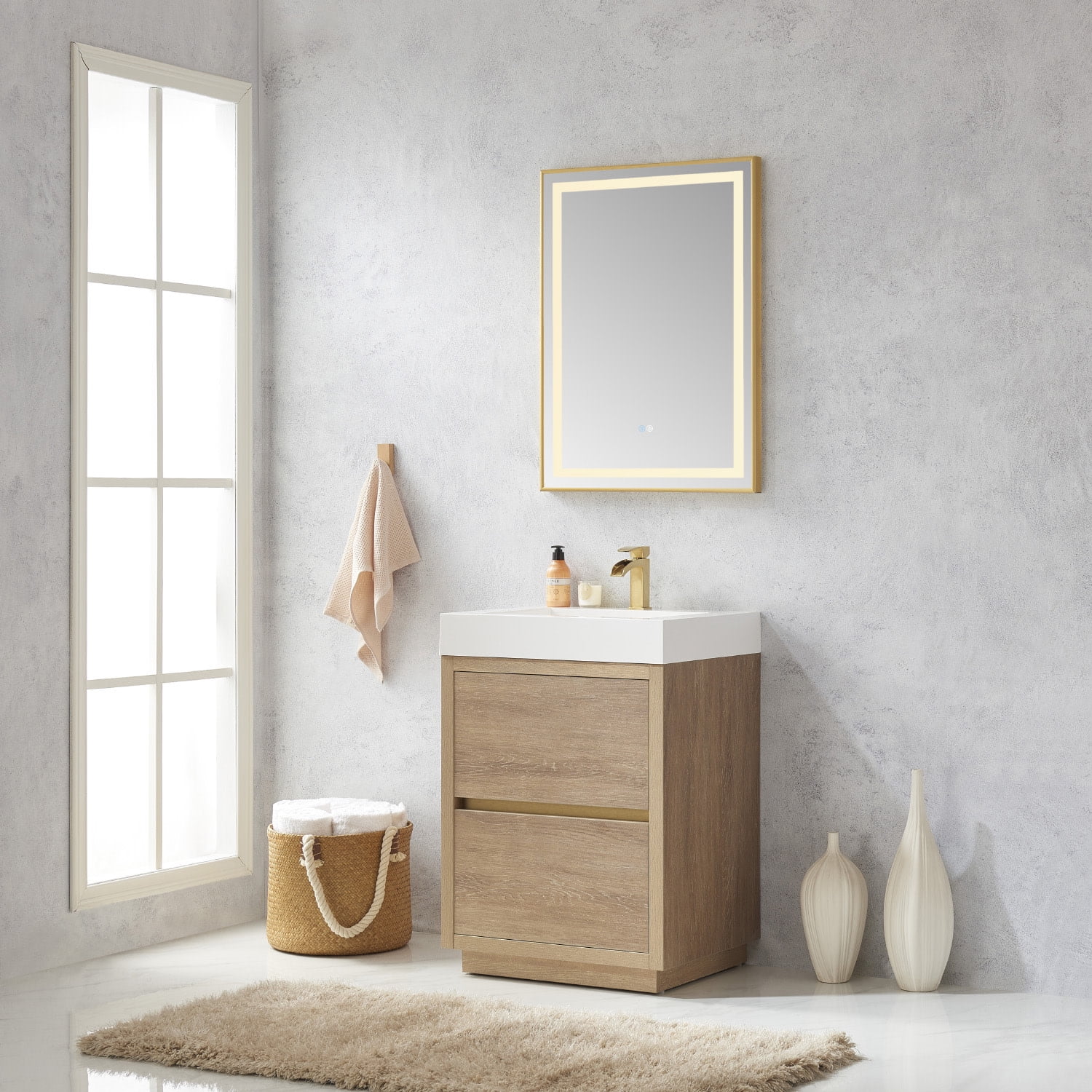 Vinnova Huesca 24-inch Single Sink Bathroom Vanity Natural