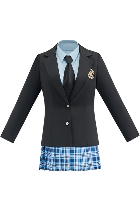 Mia School Uniform Women's Blazer Shirt Pleated Skirt Halloween Princess Diaries Outfit