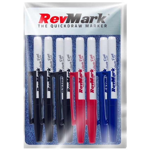 RevMark Industrial Marker Permanent Ink Ultra Fine Tip 8 Pack