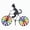 Black, variant on Cat Riding Bike Windmill, Kinetic Garden Spinner, Outdoor Yard Art Decoration, Rainbow Wind Spinner