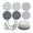 Grey, variant on Round Woven Coasters, 4.61in Pink Heat Resistant Braided Table Mats, Non-Slip Polyester Drink Pads with Holder Set of 6