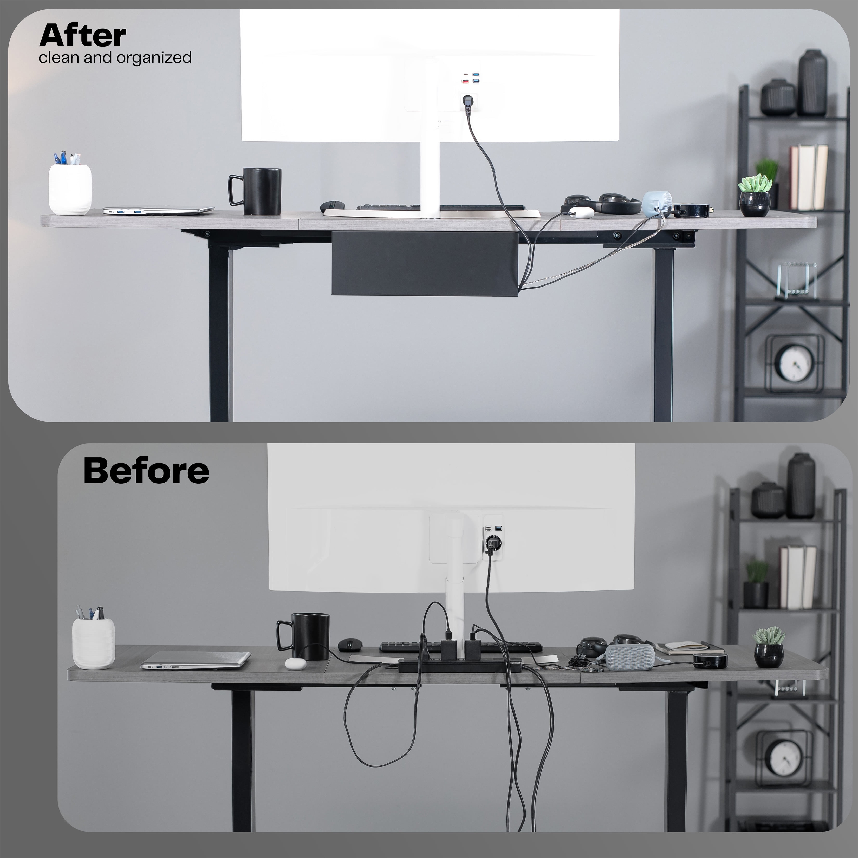 VIVO Black Under Desk 17" Cable Management Tray, Wire Organizer, Cord Holder