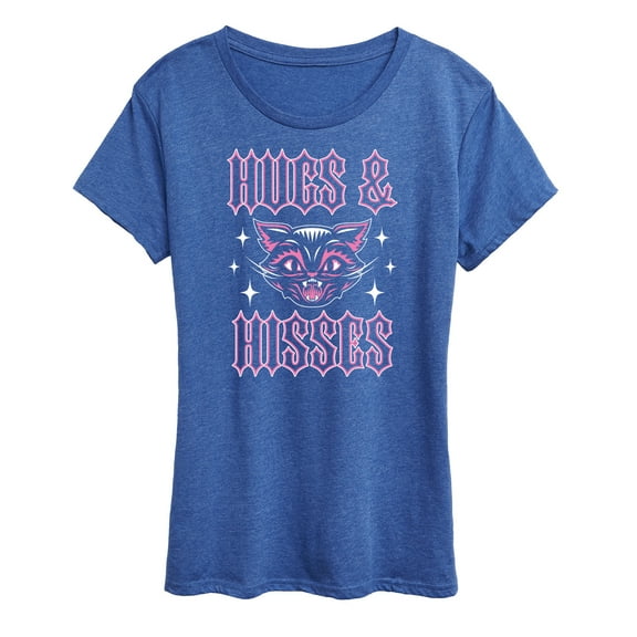 Instant Message - Valentine's Day Hugs And Hisses Cat - Women's Short Sleeve Graphic T-Shirt
