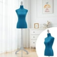 thumbnail image 2 of Dkelincs Female Mannequin Torso with Wooden Tripod Stand, 49.6"-63.4" H Adjustable Model Dress Form Manikin for Display, Blue, 2 of 8