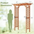 thumbnail image 3 of Costway Arbor Over 7FT High Wooden Garden Arch Trellis Pergola Outdoor Patio Plant, 3 of 10