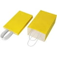 thumbnail image 3 of 50 Pack 5.25x3.25x8.25 Inch Small Yellow Kraft Paper Bags with Handles Bulk for Birthday Wedding Party Favors Grocery Retail Shopping Business Goody Craft Gift Bags Cub Sacks, 50 Count, 3 of 5
