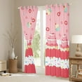 thumbnail image 3 of Castle Fairy Kids Children Teens Cartoon Cupcake Dessert Curtains Pack of 2 (42x84 Each),Kawaii Floral Flowers Curtains Blackout,Dreamy Princess Food Bedroom Curtains,Breathable Home Decor, 3 of 6