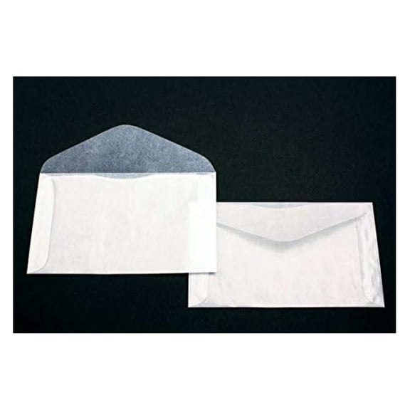 Glassine Envelopes #5 - 6 x 3.5 Inch - 100 Pack - Translucent Envelopes for Crafting, Mailing, Seed Packets, Stationery & Small Items One Size