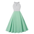 thumbnail image 2 of LEKWK 1950S Dresses for Women Vintage Polka-Dot Halter Dress Party Prom A Line Fit-and-Flare Dress Rockabilly Cocktail Dress Pin up Holiday Formal Wear, 2 of 6