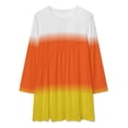 thumbnail image 2 of CANDY CORN Colors Ombre Loose Dress Evening Dress Summer Dresses for Women Luxury Dress Long Sleeved Dress, 2 of 4