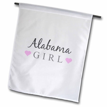 Alabama Girl - home state pride - USA - United States of America - text and cute girly pink hearts 12 x 18 inch Garden Flag fl-161833-1