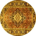thumbnail image 1 of Ahgly Company Machine Washable Indoor Round Medallion Yellow Traditional Area Rugs, 8' Round, 1 of 4