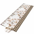 thumbnail image 2 of 2x6 Washable Runner Rug, Forest Animal Non-Slip Hallway Runner for Entryway Kitchen Bedroom, Brown Deer Bear Hedgehog Bird Butterfly Eucalyptus Leaves Plaid Indoor Carpet Runner Floor Mat, 2 of 9