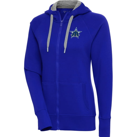 Women's Antigua  Royal Seattle Mariners Cooperstown Victory Full-Zip Hoodie