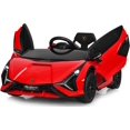 thumbnail image 1 of OLAKIDS 12V Licensed Lamborghini Sian Kids Ride On Car with Parent Remote Control, Spring Suspension, MP3 Player, Electric Toy Roadster Carbon Fiber Textured for Toddler, 1 of 9