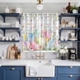 thumbnail image 2 of Easter Eggs Kitchen Curtains Window Panels, Spring Daisy Eucalyptus Leaves Gray Plaid Insulated Window Treatment Curtain, Grommet Curtains for Bedroom/Living Room/Bathroom, 2 Piece 52"Wx84"L, 2 of 8