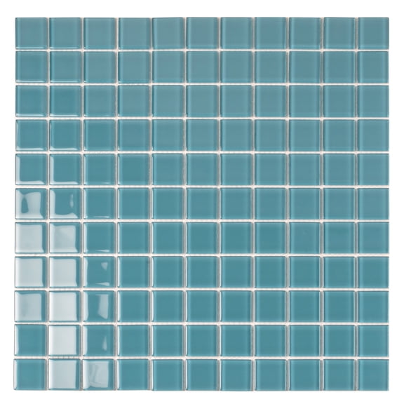 10 pack Sapphire Blue 11.8 in. x 11.8 in. 1 in. x 1 in. Polished Glass Mosaic Floor and Wall Tile (9.67 sq. ft./Case)