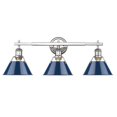 thumbnail image 1 of Golden Lighting 3306-BA3 CH-NVY 3 Light Bath Vanity, Navy & Chrome, 1 of 1