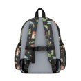 thumbnail image 3 of Mushroom and Dragonfly Black Pattern Backpack for School, Cute School Bag with Adjustable Shoulder Straps and Padded Back, 13.4"x11"x4.7", 3 of 5