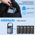 thumbnail image 6 of Yelomin 49800mAh Portable Charger Power Bank,22.5W Fast Charging with Built in Cables,LED Light, Emergency Outdoor Camping Battery Pack,Travel Charger Battery Bank for iPhone 18/17 Samsung,iPad,Black, 6 of 11