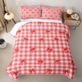 thumbnail image 2 of Erosebridal Simple Gingham Bow Quilt Full for Adults, Red Classic Plaid Ribbon Full Bedspread Sets, 3-Piece, 2 of 7