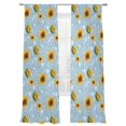 thumbnail image 2 of Blue Yellow Sunflower Sheer Curtains 108 Inches Long 2 Panels Set, Window Sheer Curtains for Living Room/Bedroom, Summer Botanical Farmhouse Floral Light Filtering Rod Pocket Curtain 52''x108''x2, 2 of 8