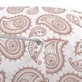 thumbnail image 3 of Brown Paisley Pouf Cover with Zipper, Continuous Almond Inspired Oriental Motifs Traditional Fashion Print, Soft Decorative Fabric Unstuffed Case, 30" W X 17.3" L, Redwood and White, by Ambesonne, 3 of 5