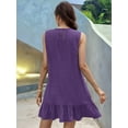 thumbnail image 4 of Fancyglim Women's Sleeveless Tank Dress Summer Crew Neck Casual Ruffle Hem Mini Dresses, 4 of 5