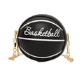 thumbnail image 3 of Bolso en forma de baloncesto bolso versátil de cuerpo cruzado para deportes al aire libre de desplazamiento negro, 3 of 8