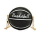 thumbnail image 3 of Bolso bandolera informal con forma de pelota de baloncesto para hombre y mujer negro, 3 of 9