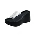 thumbnail image 2 of Wowcloth Women's Fashion Casual Beach Slide Sandals – Transparent Strap Round Toe Open-Toe with Thick Wedge Heel for Spring Footwear, 2 of 8