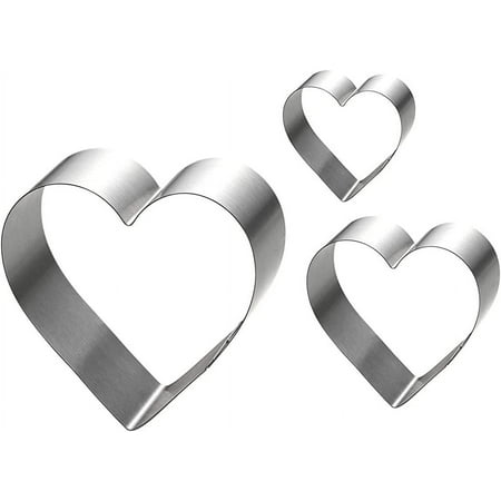 Siking Stainless Steel 4 / 6 / 8 Inch Heart Cake Ring Mold Heart Cutter Pancake Mold For Mousse Cheese Cookie Salads Onigiri (Heart) H 11- 2