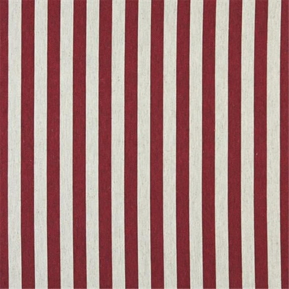 Designer Fabrics  54 in. Wide Red And Off White- Striped- Designer Quality Upholstery Fabric