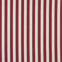 Designer Fabrics 54 in. Wide Red And Off White- Striped- Designer Quality Upholstery Fabric