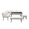 thumbnail image 6 of Inspired Home Kentrell Outdoor Rattan Wicker 5pc Seating Group, Sand, 6 of 9