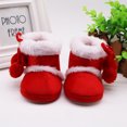 thumbnail image 4 of URMAGIC Baby Girls Plush Ball Cotton Booties First Walkers Outdoor Snow Shoes Toddler Warm Boots, 4 of 5