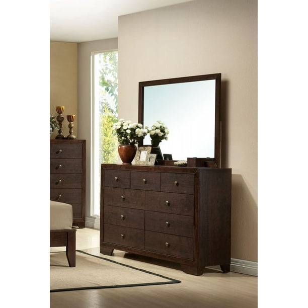 Madison Espresso 9-Drawer Dresser And Mirror - Walmart.com - Walmart.com